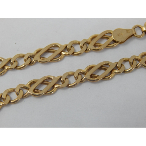 268 - 9ct Yellow Gold Fancy Link Necklace: Length 46cm: Weight 19.54g