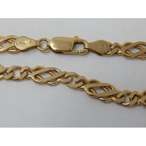 268 - 9ct Yellow Gold Fancy Link Necklace: Length 46cm: Weight 19.54g