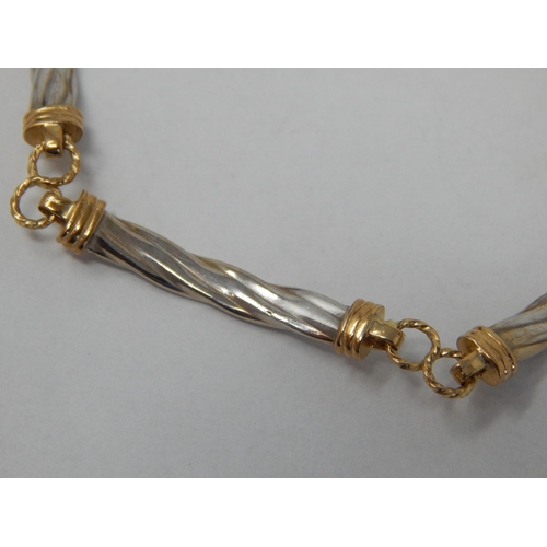 306 - 9ct Yellow & White Gold Bracelet: Length 18.5cm: Weight 4.81g