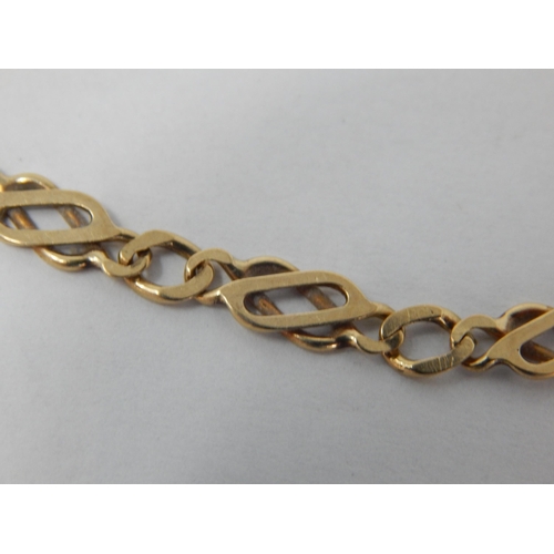 308 - 9ct Yellow Gold Fancy Link Bracelet: Length 18cm: Weight 4.18g A/F