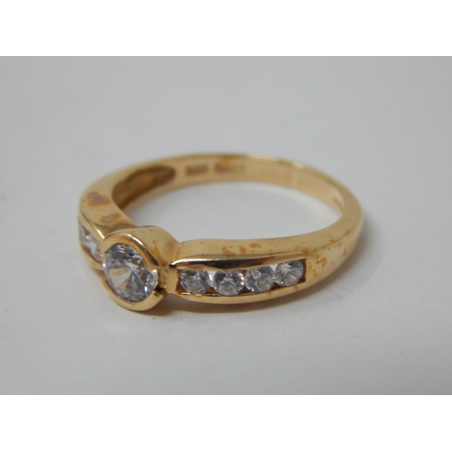 313 - 14ct Yellow Gold Gem Set Ring: Size I: gross weight 2.18g