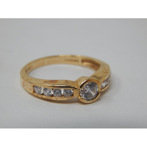 313 - 14ct Yellow Gold Gem Set Ring: Size I: gross weight 2.18g