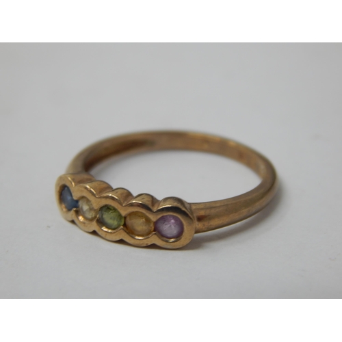 326 - 9ct Yellow Gold Gem Set Ring: Size N: gross weight 1.65g