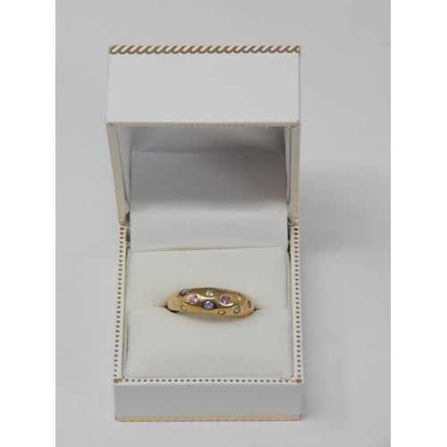 342 - 9ct Yellow Gold Gem Set Ring: Size M: gross weight 3.41g: Presented in Ring Box