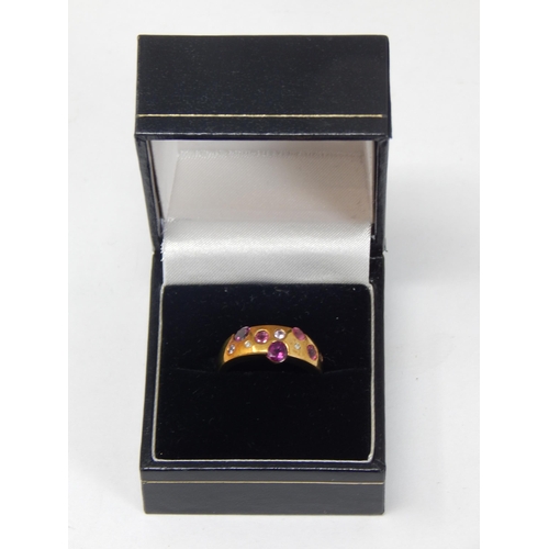 348 - 9ct Yellow Gold Gem Set Ring: Size N: gross weight 3.46g: Presented in Ring Box