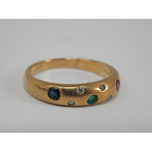 351 - 9ct Yellow Gold Gem Set Ring: Size M/N: gross weight 2.99g: Presented in Ring Box