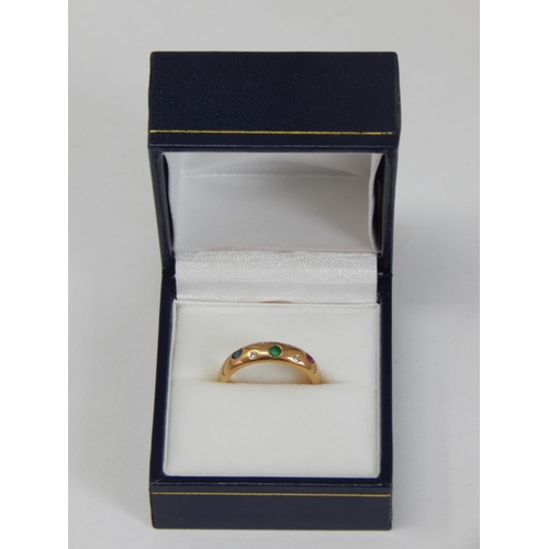 351 - 9ct Yellow Gold Gem Set Ring: Size M/N: gross weight 2.99g: Presented in Ring Box