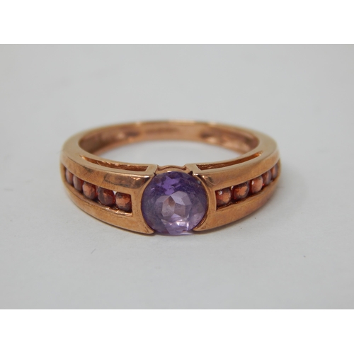 360 - 9ct Rose Gold Gem Set Ring: Size N: gross weight 2.88g: Presented in Ring Box