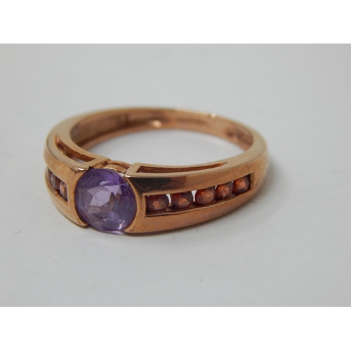 360 - 9ct Rose Gold Gem Set Ring: Size N: gross weight 2.88g: Presented in Ring Box