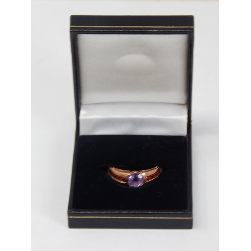 360 - 9ct Rose Gold Gem Set Ring: Size N: gross weight 2.88g: Presented in Ring Box