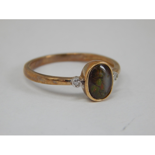 373 - 9ct Yellow Gold Gem Set Ring: Size M: gross weight 1.57g: Presented in Ring Box