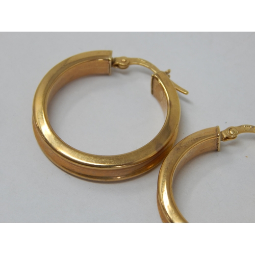 377 - A pair of 9ct Yellow Gold Hoop Earrings: Weight 3.80g: