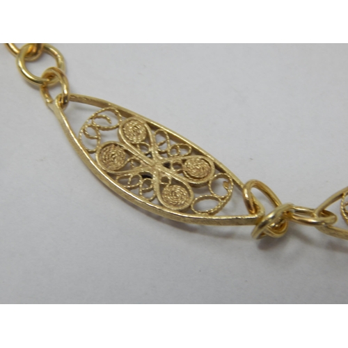 388 - 14ct Yellow Gold Filigree Bracelet: Length 16.5cm: Weight 6.62g: In Presentation Box