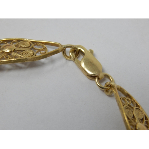 388 - 14ct Yellow Gold Filigree Bracelet: Length 16.5cm: Weight 6.62g: In Presentation Box