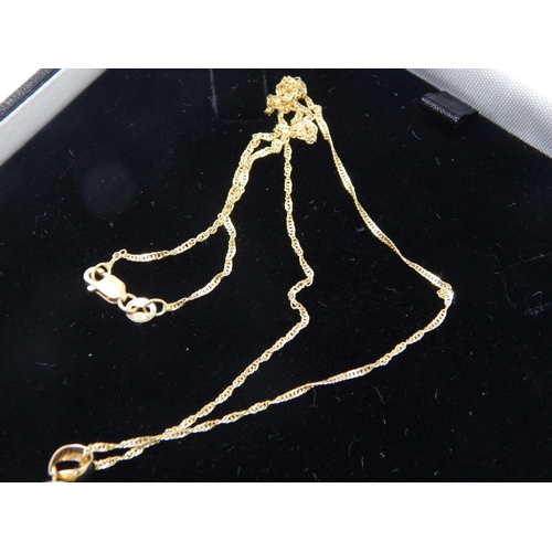 396 - 9ct Yellow Gold Chain (tangled) with Pearl Pendant in Presentation Box