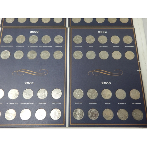 9 - USA Commemorative Statehood Quarters Collectors Albums 1 & 2: 1999-2008 Complete