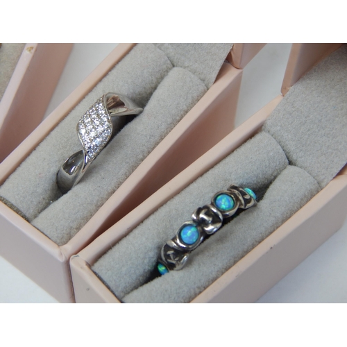 407 - A Collection of 6 Sterling Silver Rings in their Original Fitted Ring Boxes