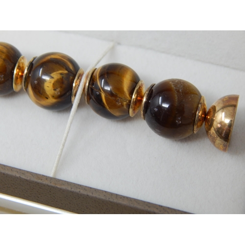 421 - Sterling Silver Gem Set Bracelet & Sterling Silver Tigers Eye Bracelet in Original Fitted Cases