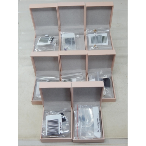 430 - 8 x Pairs of New Sterling Silver Earrings in presentation Cases