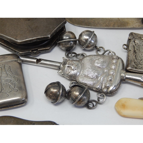 110 - A Box Containing an assortment of mainly hallmarked silver items (lot)