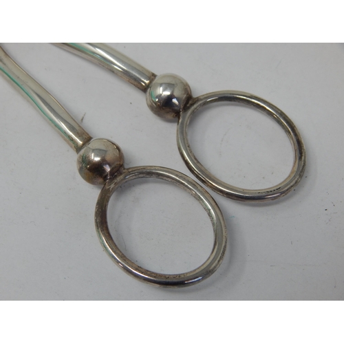 114 - A Pair of Edwardian Silver Grape Scissors Hallmarked Sheffield 1905 by James Dixon & Sons: Length 13... 