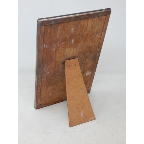 117 - Large Silver Easel Back Photograph Frame with Glazed Front: Hallmarked Birmingham 1919 by Barnett & ... 