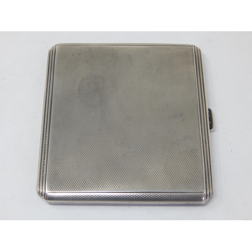 121 - Silver Cigarette Case Hallmarked London 1938 by Mappin & Webb: Measuring 8.5cm x 7.5cm: Weight 92g