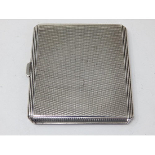 121 - Silver Cigarette Case Hallmarked London 1938 by Mappin & Webb: Measuring 8.5cm x 7.5cm: Weight 92g