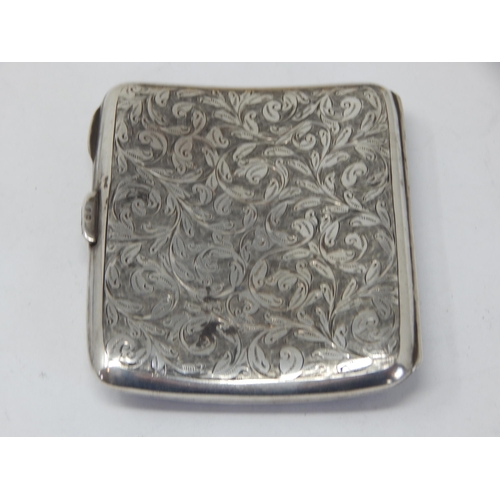 124 - Victorian Silver Cigarette Case Hallmarked Chester 1898 by John Millward Banks: Measuring 8.8cm x 7c... 