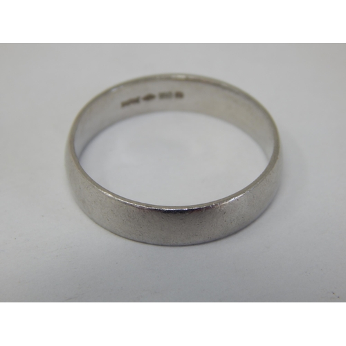 248 - Hallmarked 950 Platinum Wedding Band: Size U: Weight 7.76g