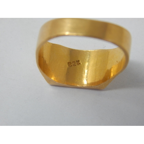 249 - 22ct Gold (Tested) Ring Stamped 22k with Initials J.P: Size Q: Weight 7.87g