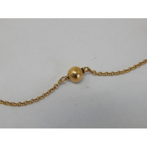 250 - 18ct Gold Beaded Necklace: Length 42cm: gross weight 5.56g