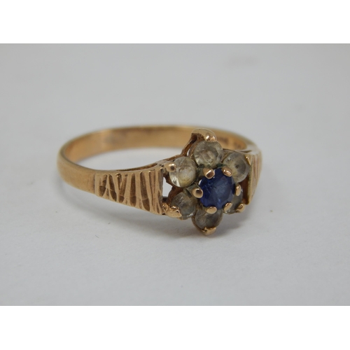 254 - 9ct Gold Gem Set Ring: Size J: Gross weight 1.77g