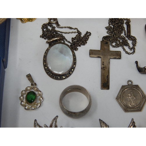 263 - A Quantity of Sterling Silver Jewellery Including Bangles, Bracelets, Magnifying Glass, Filigree Mir... 