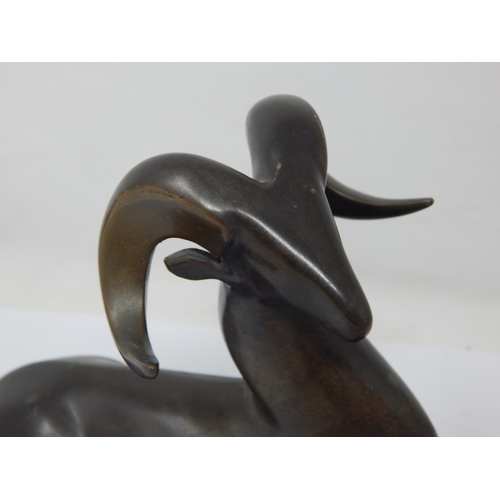 572 - Loet Vanderveen (1921-2015) Dutch Sculpter: Limited Edition Bronze Figure of a Ram: Signed & Numbere... 