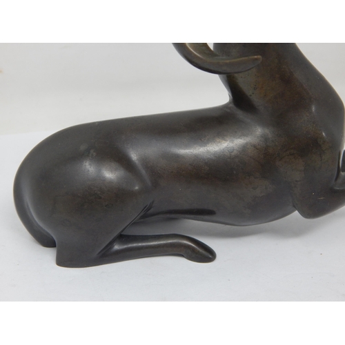 572 - Loet Vanderveen (1921-2015) Dutch Sculpter: Limited Edition Bronze Figure of a Ram: Signed & Numbere... 