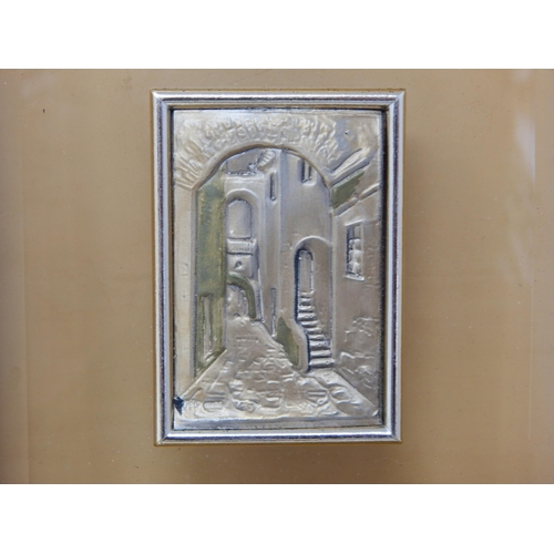 132 - 5 x Italian 925 Silver & Gold Pictures: Framed & Glazed