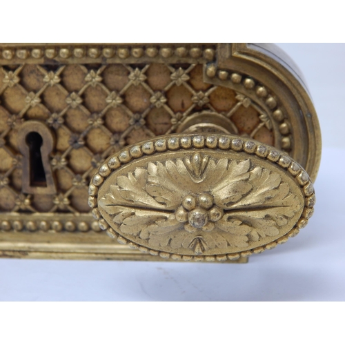 580 - 19th Century Maritime Brass Door Lock & Plate from a dismantled ship. The lock with hatched fretwork... 