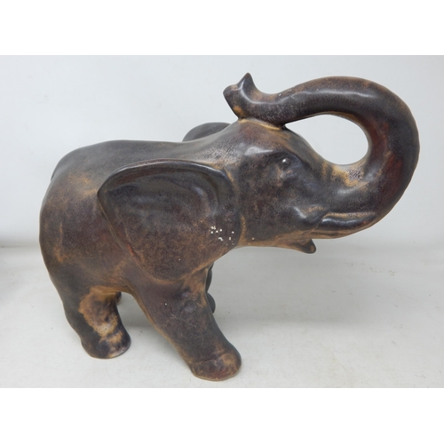 587 - Large Pottery Model of an Elephant: Height 24cm