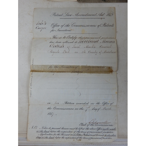 544 - ROWLAD MASON ORDISH (1824-1886) A Collection of Paperwork relating to the building of The Albert Bri... 