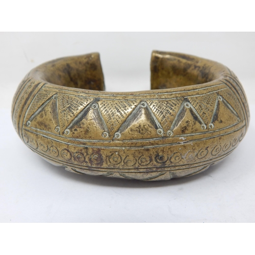 623 - Benin Bronze Bangles (3), West Africa: Weight 2.2kg