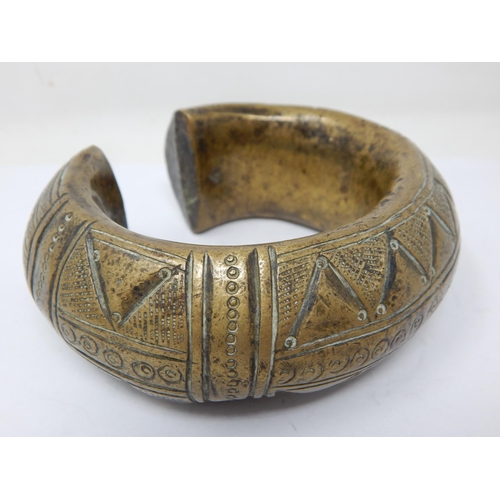 623 - Benin Bronze Bangles (3), West Africa: Weight 2.2kg