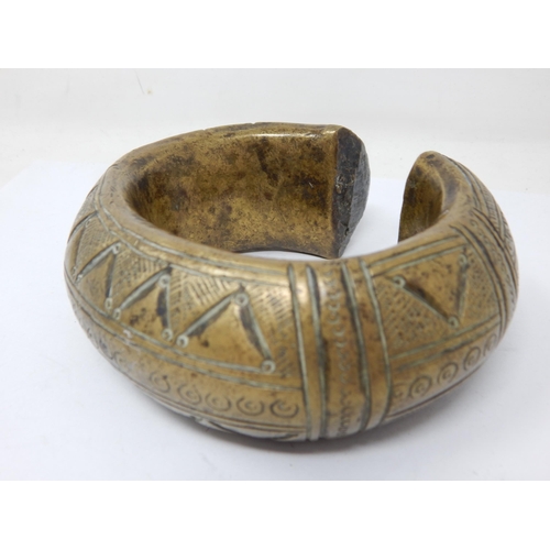 623 - Benin Bronze Bangles (3), West Africa: Weight 2.2kg