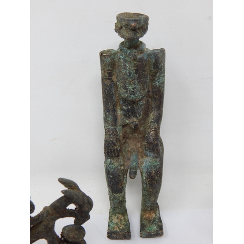 624 - Benin Bronze Figures (5), West Africa: Tallest 13cm