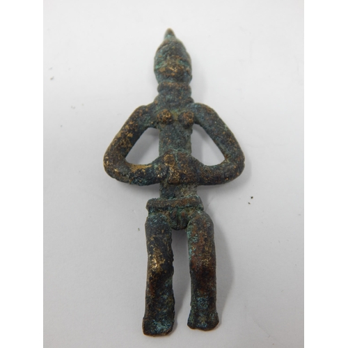 624 - Benin Bronze Figures (5), West Africa: Tallest 13cm