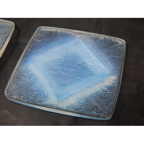 493 - RENE LALIQUE (1860-1945) A Pair of Opalescent Vezelay Dishes: Designed 1924: Diameter 11.5cm