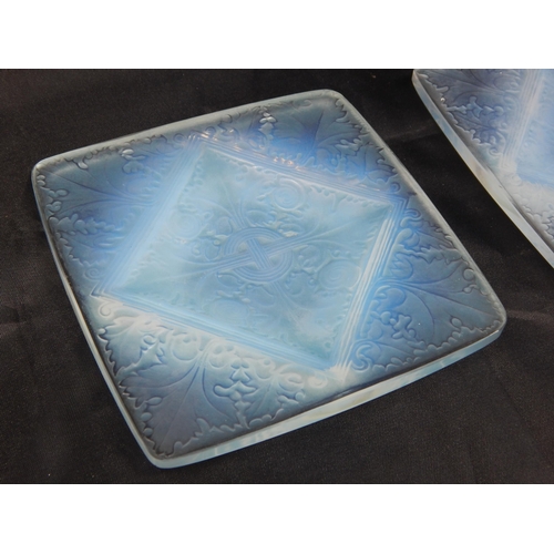 493 - RENE LALIQUE (1860-1945) A Pair of Opalescent Vezelay Dishes: Designed 1924: Diameter 11.5cm