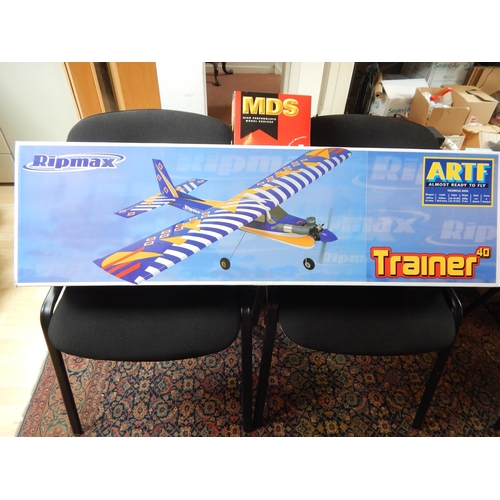 636 - Rip Max Model Plane, Trainer 40: With Boxed New Engine: Wingspan 61