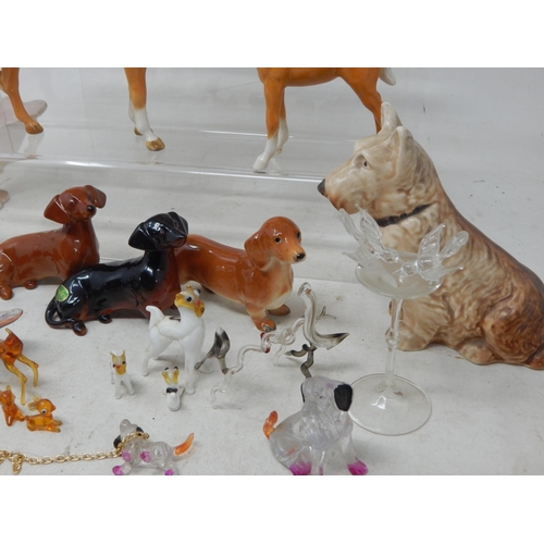 637 - A Group of Ceramics Including Beswick Horse & Foal, Beswick Dogs, Wade, Royal Doulton, Coalport etc