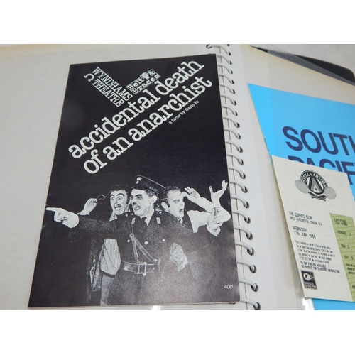 638 - Two Albums containing an assortment of 1970's / 80's items including theatre tickets & concert ticke... 